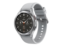 Samsung Galaxy Watch4 Classic - 46 mm - silver - smart klocka med ridge-sportband - fluoroelastomer - silver - display 1.4 - 16 GB - NFC, Wi-Fi, Bluetooth - 4G - 52 g