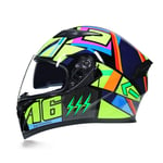 YH600 Modular Safe Full Face Helmet Motorcycle Helmet Flip Up Helmet with Inner Sun Visor,XL