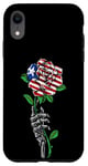 Coque pour iPhone XR Rose du Libéria avec squelette racines du drapeau du Libéria Cadeaux du Libéria
