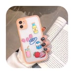 Cute Cartoon Avocado Phone Case for Iphone SE 2020 Funda 11 Pro Coque X XS Max XR 8plus 7Plus Coque Camera Protective Back Cover-Milk-For iphone XR
