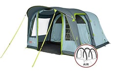 Coleman Inflatable Tent Meadowood 4 Air, Large Family Tent with 2 Extra Large Dark Sleeping Compartments and Vestibule, Quick to Set Up, Incl. Pump, Waterproof WS 4,000 mm, Grey, 4 Person