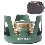 Hikeman Spirit Burner Lightweight Backpacking - Brass Ultra-Light Alcohol Stove For Hiking, Camping, BBQ, Picnic, Outdoor To Boil Water, Make Coffee, Cooking, Portable Meths Burner (green)