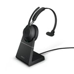 Jabra Evolve2 65 Uc With Stand Headset Usb-c Via Bluetooth-adapter Optimerad För Uc Mono Svart