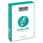 Secura Transparent Pack Of 48 Extra Thin Natural Feel Teat Ended Condoms