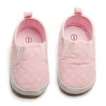 Baby Solid Color Canvas Elastic Band One-step Toddler Shoes Pink 6-9m