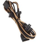 Bitfenix Molex to 4x SATA Adapter 20 cm - sleeved gold/black :: BFA-MSC-M4SA20AK