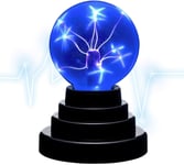 Raelf 3"Plasma Globe Ball LA LUMIÈRE ACTIVÉE DE Nouveau CHAMBLE Retro Fun Toy Gadget DE Joint DE Cadeau DE Xmas Sphere LUMIÈRE Bleu Bleu Lumière Bleu Lumière Magic Touch Magic Touch Sensible 3 Pouces