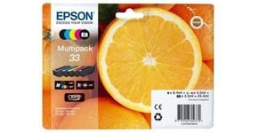Epson 33 Multipack - Pack de 5 - 24.4 ml - noir, jaune, cyan, magenta, photo noire - original - blister - cartouche d'encre - pour Expression Premium XP-530, XP-540, XP-630, XP-635, XP-640, XP-645, XP-830, XP-900