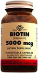 Solgar Biotin 5000 mcg Vegetable Capsules - High Strength Formula - Supports Ha