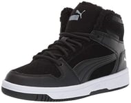 PUMA Men's Rebound Layup Sneaker, Black/White, 7.5 UK