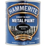 Hammerite Direct To Rust Metal Paint Smooth Black 2.5L FAST P&P 2.5 Litre