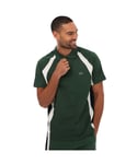 Lacoste Mens Cotton Mini-Pique Colourblock Polo Shirt in Green blue - Size Small