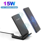 2in1 20W Wireless Charger Dock Fast Charging Stand For Apple iPhone Samsung UK