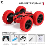 Remote Control 2.4g Roll Car 360 Degree Rotating Double Flip C Red Standard