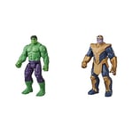 Avengers Marvel Titan Hero Series Blast Gear Deluxe Hulk Action Figure, For Children Aged 4+ & Marvel Titan Hero Series Blast Gear Deluxe Thanos Action Figure, 30-cm Toy, For Children Aged 4+