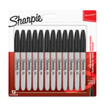 Sharpie - Permanent Marker Fine Black 12-Blister (1996111)