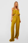 Tall Textured Swing Crop And Wide Leg Trouser Set