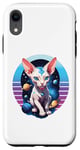 Coque pour iPhone XR Chat Sphynx sans poils volant dans l'espace Animal amoureux
