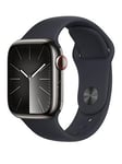Apple Watch Series 9 Gps + Cellular 41Mm Graphite Stainless Steel Case With Midnight Sport Band - S/M