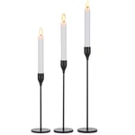 NUPTIO Candlestick Holders Black Candle Holder, Taper Candle Holder Single-head Wrought-iron, Candlestick Candle Holder Table Centrepieces Candlelight Dinner Ornaments for Party Wedding, 3 Pcs/Set