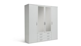 Argos Home Hallingford 4Dr 3 Drw Mirror Wardrobe - White