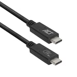ACT Câble USB 4 type C, Thunderbolt 3, câble de moniteur USB C 20 Gbps, 5K ou double vidéo 4K @ 60 Hz pour moniteur, charge EPR 240 W, 1 mètre, certifié USB-IF - AC7431