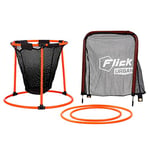 FLICK Urban Multi Skills Set – 4 in 1 Football Training Equipment Set – Portable Accuracy Basket Hoop – Mini Target Goal – Target Goal - Precision Rings