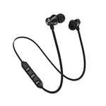 Xt11 Magnetic Wireless Headset Stereo In-Ear Remote Control Wireless Headphones Sports Call Earphones Dark Black Opp Package