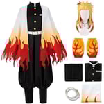 Demon lager Rengoku Kyoujurou Cosplay Party Kostym Outfits Halloween Party Anime och Presenter - Perfet Outfits with Wig S