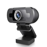 1080P Full HD Webcam, USB Plug & Play Web Camera Adjustable with Built-in Microphone for Conference Video Desktop Laptop (B)