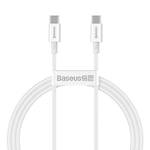 Baseus Superior Series 100W USB-C til USB-C Kabel - 1 Meter - Hvit