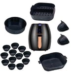 Air Fryer Accessory Kit with Dual basket- 18 pcs: Airfryer Liner, Silicone baske