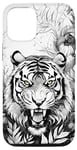 iPhone 15 Pro Fierce White Bengal Tiger Black and White Jungle Majesty Case