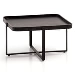 Rootz Industrial Design Soffbord - Fyrkantigt bord - Handgjorda - Mangoträ - Svart - Skyddslack - Höjdjusterbar - 5cm Metalltjocklek - 60cm x 60cm x 4