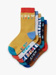 Crew Clothing Kids' Bamboo Blend Crew 1993 Socks, Pack of 5, Mid Yellow/Multi