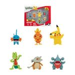 Pokémon Bandai Pack de 6 Figurines - Vague 4 - Arcko, Poussifeu, Gobou, Griknot, Pikachu, Osselait - JW2685