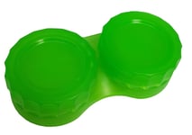 Chunky Flat Lime Green Contact Lens Storage Soaking Case - L+R Marked - UK Made