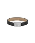 Lacoste Bracelet en cuir pour Homme Collection MONOGRAM LEATHER Noir - 2040185