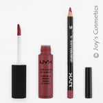 2 NYX Soft Matte Lip Cream 32 Rome + Slim Lip pencil 809 Mahogany Set Joy's