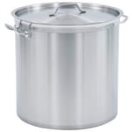 vidaXL Stock Pot Soup Stew Sauce Catering Pot Kitchen Hotel Restaurant Safe Design with Handles Suitable for Induction and Gas Stoves 71L 45x45cm Stainless Steel
