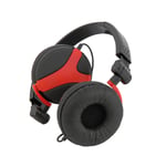 QTX QX40R Red and Black Wired Foldable Stereo Headphones 1.5m Lead + Adaptor