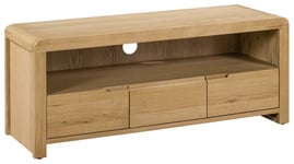 Julian Bowen Curve 3 Drawer TV Unit - Oak