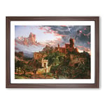 The Spirit Of War By Jasper Francis Cropsey Classic Painting Framed Wall Art Print, Ready to Hang Picture for Living Room Bedroom Home Office Décor, Walnut A4 (34 x 25 cm)