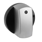 Siemens Black & Silver Control Switch Knob Dial Ceramic Glass Hob Warming Drawer