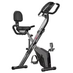 3 In 1 Folding Exercise Bike,Magnetic X-Bike Recumbent Fitness Bike with 8-Level Adjustable Resistance for Home Gym Workout