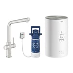 Grohe 30341DC1 Red Duo Instant Boiling Water Tap and M Size Boiler - STAINLESS STEEL