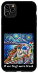 Coque pour iPhone 11 Pro Max Drôle Artiste "If Van Gogh were Greek" Starry Night Santorini