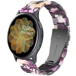 Miimall Resin Strap Compatible with Samsung Galaxy Watch 4/4 Classic/3 41mm/Active 2 44mm 40mm, 20mm Lightweight Band with Stainless Steel Buckle Wristband for Galaxy Watch 42mm(Shinning Pruple)