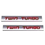 2st 3D Twin Turbo Emblem Metall Bokstav Logo Bil Emblem Badge