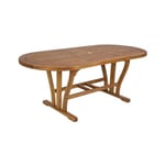 Table d'extérieur extensible ovale en bois d'acacia - Marron - Panneaux de particules - Ovale